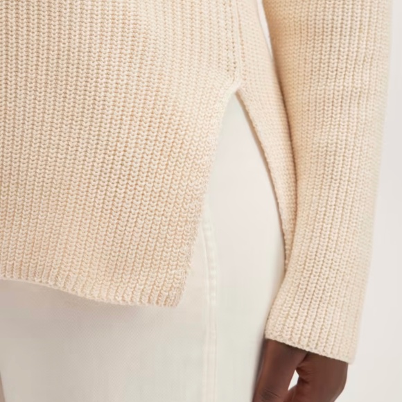 Everlane NWOT The Organic Cotton Slim Crew Sweater Canvas Color Size M - Picture 2 of 16